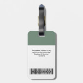 社員企業のの写真、バーコード、ロゴ、名前 ラゲッジタグ (裏面縦)