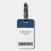 社員企業のの写真、バーコード、ロゴ、名前 ラゲッジタグ (裏面縦)