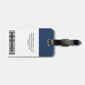 社員企業のの写真、バーコード、ロゴ、名前 ラゲッジタグ (裏面横)