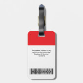 社員企業のの写真、バーコード、ロゴ、名前 ラゲッジタグ (裏面縦)