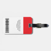 社員企業のの写真、バーコード、ロゴ、名前 ラゲッジタグ (裏面横)