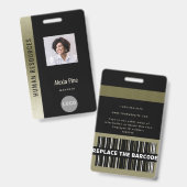 社員企業のロゴ名部署の写真 バッジ (Front & Back)