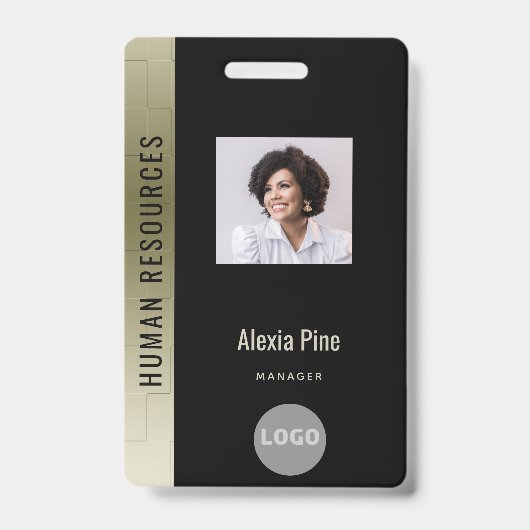 社員企業のロゴ名部署の写真 バッジ (Front)