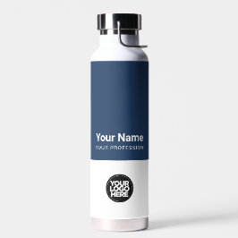 社員企業のロゴ、氏名、職業 ウォーターボトル