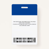 社員企業の – ロゴ、写真、バーコードバッジ バッジ (裏面)