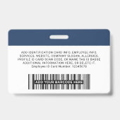 社員企業の、氏名、ロゴ、写真ID バッジ (裏面)