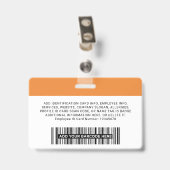 社員企業の、氏名、ロゴ、写真ID バッジ (クリップ付き裏面)