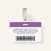 社員企業の、氏名、ロゴ、写真ID バッジ (裏面クリップ)