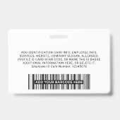 社員企業の、氏名、ロゴ、写真ID バッジ (裏面)