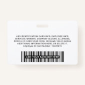 社員企業の、氏名、ロゴ、写真ID バッジ (裏面)