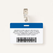 社員企業の、氏名、ロゴ、写真ID バッジ (裏面クリップ)