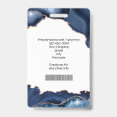 社員写真モダンネイビーブルーバラ金ゴールドゲート バッジ (裏面)