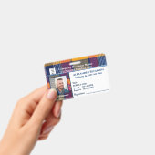 社員写真ロゴバーコードIDカード バッジ (手持ち)