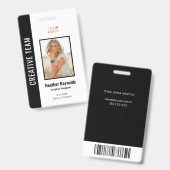 社員写真ロゴ ブラック バッジ (正面&裏面)