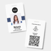 社員写真付きIDカード 企業セキュリティバッジ バッジ (正面&裏面)