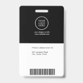 社員写真付きIDカード 会社ロゴ 黒 セキュリティ バッジ (裏面)