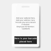 社員写真付きIDカード 名前 バーコード ロゴ コーポレート バッジ (裏面)