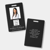 社員写真付きIDカード 黒色 セキュリティー バッジ (正面＆裏面)