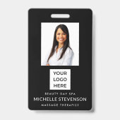 社員写真付きIDカード 黒色 セキュリティー バッジ (正面)