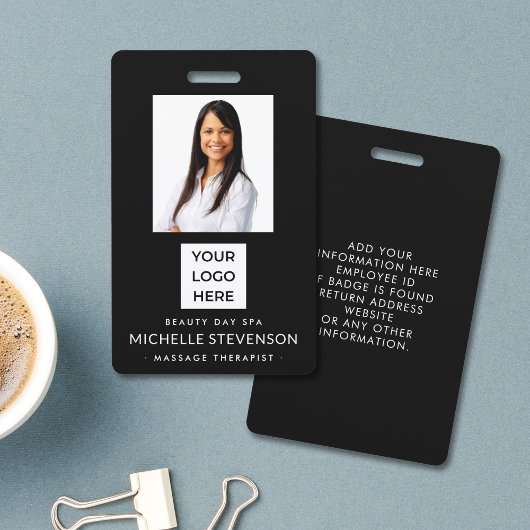 社員写真付きIDカード 黒色 セキュリティー バッジ
