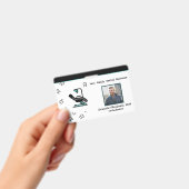 社員写真歯科医ロゴバーコード名バッジ バッジ (手持ち)