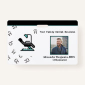 社員写真歯科医ロゴバーコード名バッジ バッジ (正面)