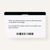 社員写真歯科医ロゴバーコード名バッジ バッジ (裏面)