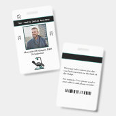 社員写真歯科医ロゴバーコード名 バッジ (Front & Back)