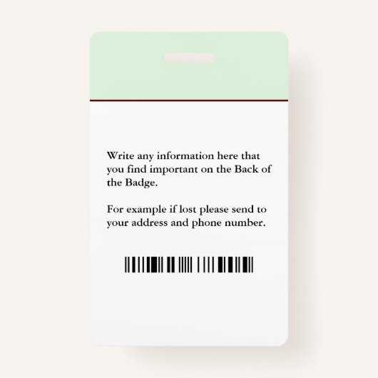 社員写真歯科医ロゴバーコードID バッジ (裏面)