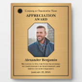 社員写真鑑賞金ゴールド賞カスタム受賞 フォトプラーク (正面)