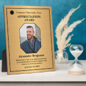 社員写真鑑賞金ゴールド賞カスタム受賞 フォトプラーク (側面)