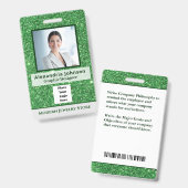 社員写真 バーコード ロゴ ID カスタム バッジ (正面＆裏面)