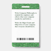 社員写真 バーコード ロゴ ID カスタム バッジ (裏面)