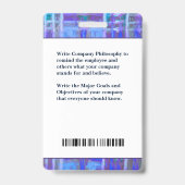 社員写真 バーコード ロゴ ID 業務 バッジ (裏面)