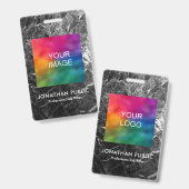 社員写真 ロゴ 名前と役職 現代のIDカード バッジ (正面＆裏面)