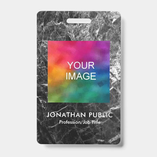 社員写真 ロゴ 名前と役職 現代のIDカード バッジ (正面)