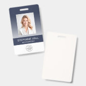 社員写真、ロゴ、名前のグラデーション バッジ (正面&裏面)