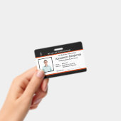 社員写真 ロゴ 名前 ID カスタム バッジ (手持ち)