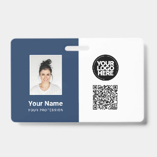 社員写真、ロゴ、職業、QRコード、名前ID バッジ