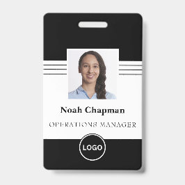 社員写真 企業ロゴ バーコードID バッジ