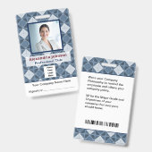 社員写真 名前 バーコード ロゴ ID カード カスタム バッジ (正面＆裏面)