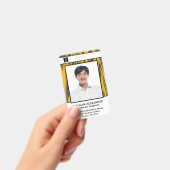 社員写真 名前 ロゴ バーコード ID カード カスタム   バッジ (手持ち)