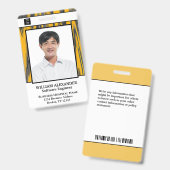 社員写真 名前 ロゴ バーコード ID カード カスタム   バッジ (正面＆裏面)
