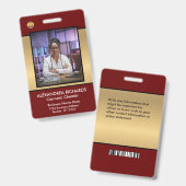 社員写真 名前 ロゴ バーコード ID カード カスタム バッジ (表裏)