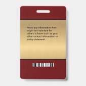 社員写真 名前 ロゴ バーコード ID カード カスタム バッジ (裏面)