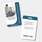 社員写真 名前 ロゴ バーコード ID カード カスタム バッジ (正面＆裏面)