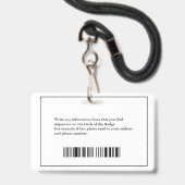 社員写真 名前 ロゴ バーコード ID パーソナライズ バッジ (裏面（ネックストラップ付）)