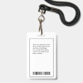 社員写真 名前 ロゴ バーコード ID 現代的 バッジ (裏面（ネックストラップ付）)