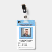 社員写真 名前 ロゴ ID カード バーコード カスタム バッジ (正面 （クリップ付）)