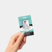 社員写真 名前 ID カード ロゴ バーコード カスタム バッジ (手持ち)